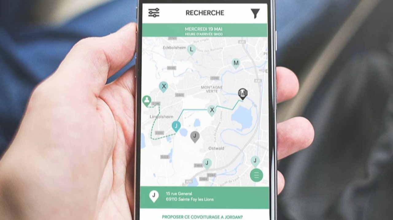 L’application Oxycar permet de gérer le covoiturage des salariés d’une entreprise ou de plusieurs de la même zone industrielle. © Oxycar.