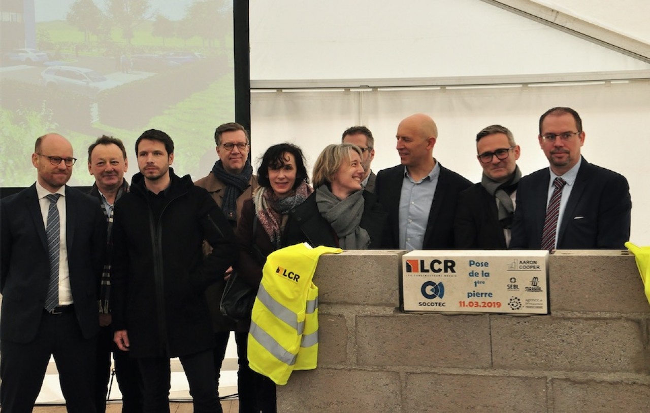 La pose de la première pierre de la nouvelle agence Socotec Nancy concrétise l’ouverture de la première tranche de Brabois Forestière à la commercialisation. © Philippe Bohlinger