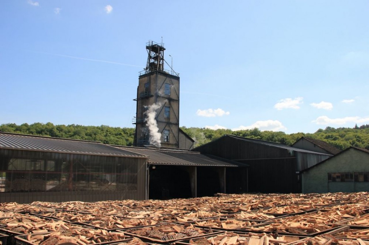 Le site de bordet, à Leuglay (Côte-d'Or) et des délignures ou croûtes de bois, des chutes courtes de scierie et des rondins de taillis sous futaie, prêts à la carbonisation. © Bordet.