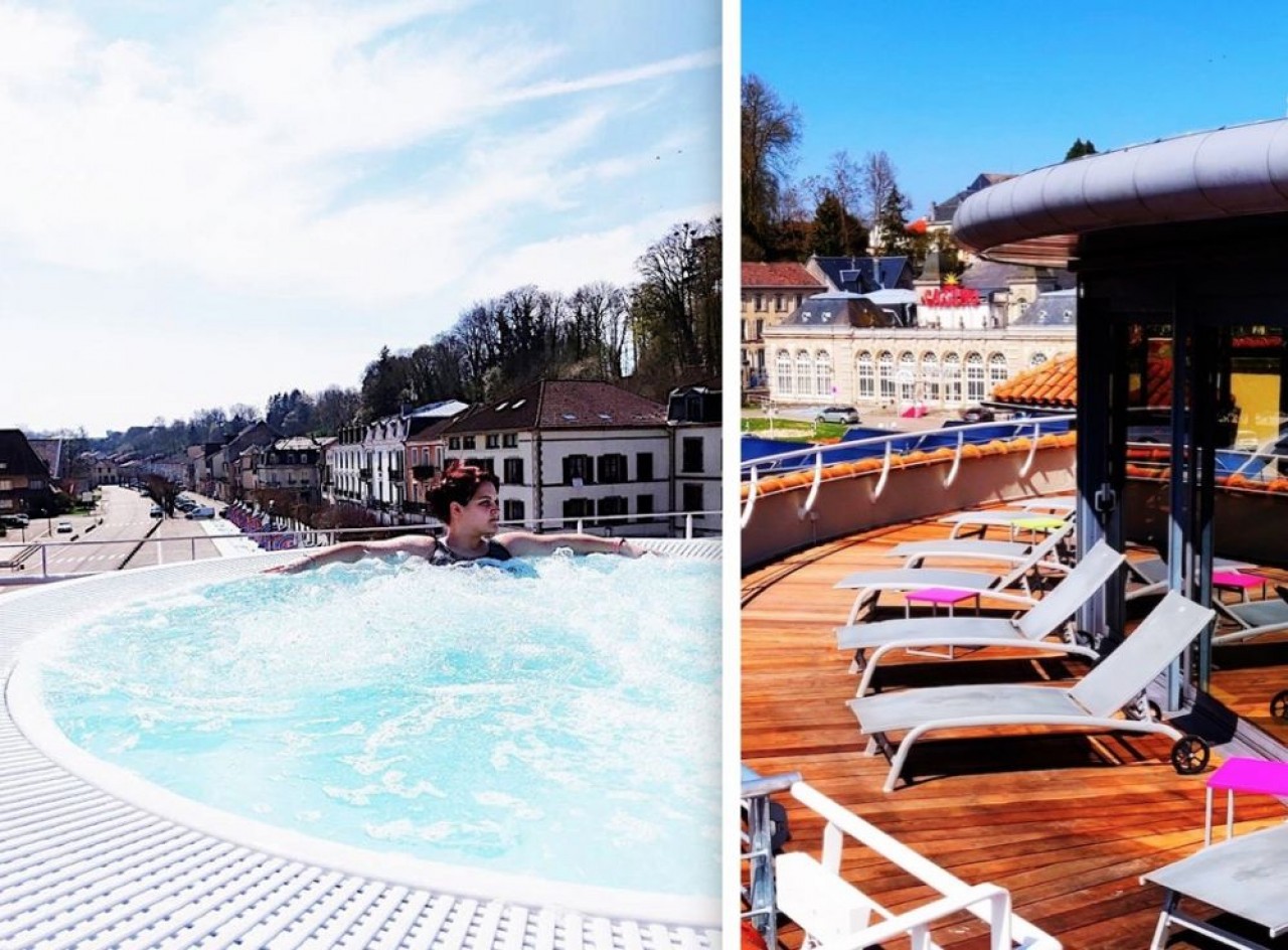 Parmi les derniers investissements de la nouvelle société d'exploitation des thermes de Contrexéville pour doper l'activité bien-être, un solarium et un jaccuzzi sur le toit. © Thermes de Contrexéville