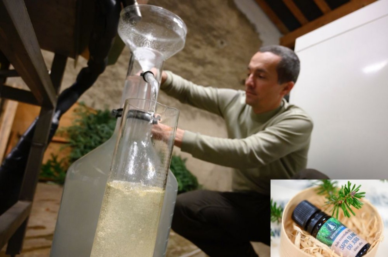 La distillerie artisanale d'huiles essentielles de sapin Aromacomtois privilégie, au moins pour l'instant, une distribution en Bourgogne-Franche-Comté. © Laurent Cheviet