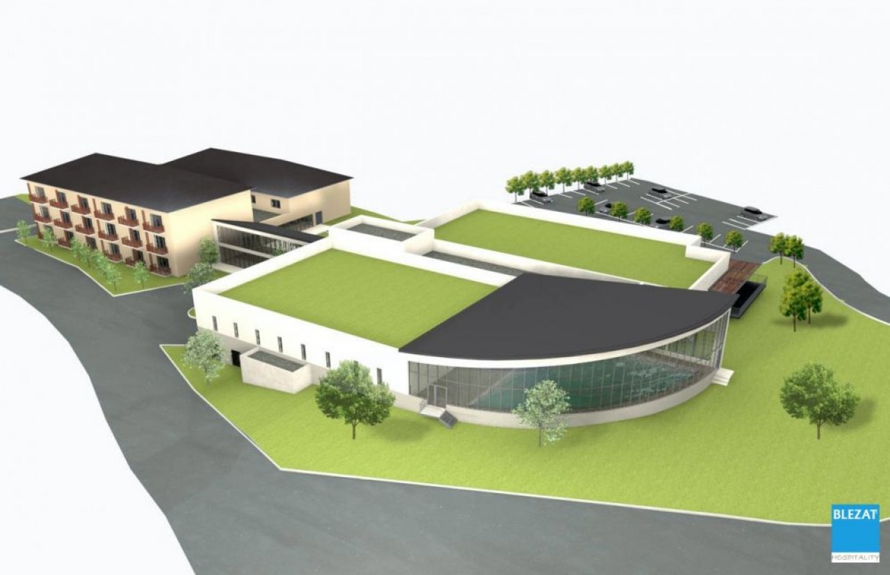 Le centre thermal de Santenay avec accolée la résidence de 50 studios.