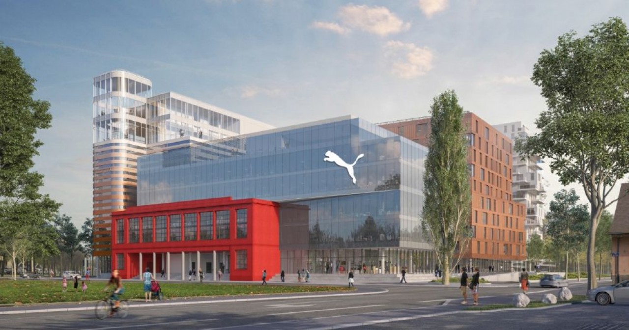 Puma France devrait s’installer à la fin de cette année sur 4.700 m2 dans le quartier d’affaires Archipel-Wacken à Strasbourg. © DRLW Architectes / Atelier d'architecture King Kong