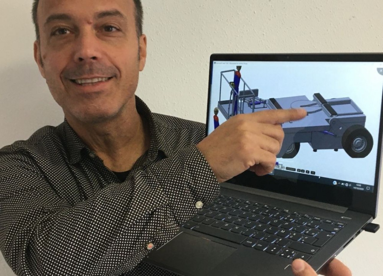 Le système Truck'E® développé par Eric Routurier et sa société SP-Trailer vise à faciliter les opérations de chargement-déchargement des poids-lourds. © Pierre-Yves Ratti