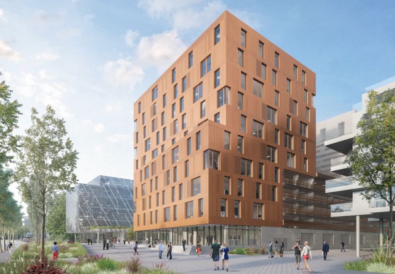 Parmi les livraisons attendues, le 1522 commun à Adim Est et Demathieu Bard Immobilier dans le quartier Archipel à Strasbourg, voisin des institutions européennes. © Agences d'architectures KING KONG et DRLW