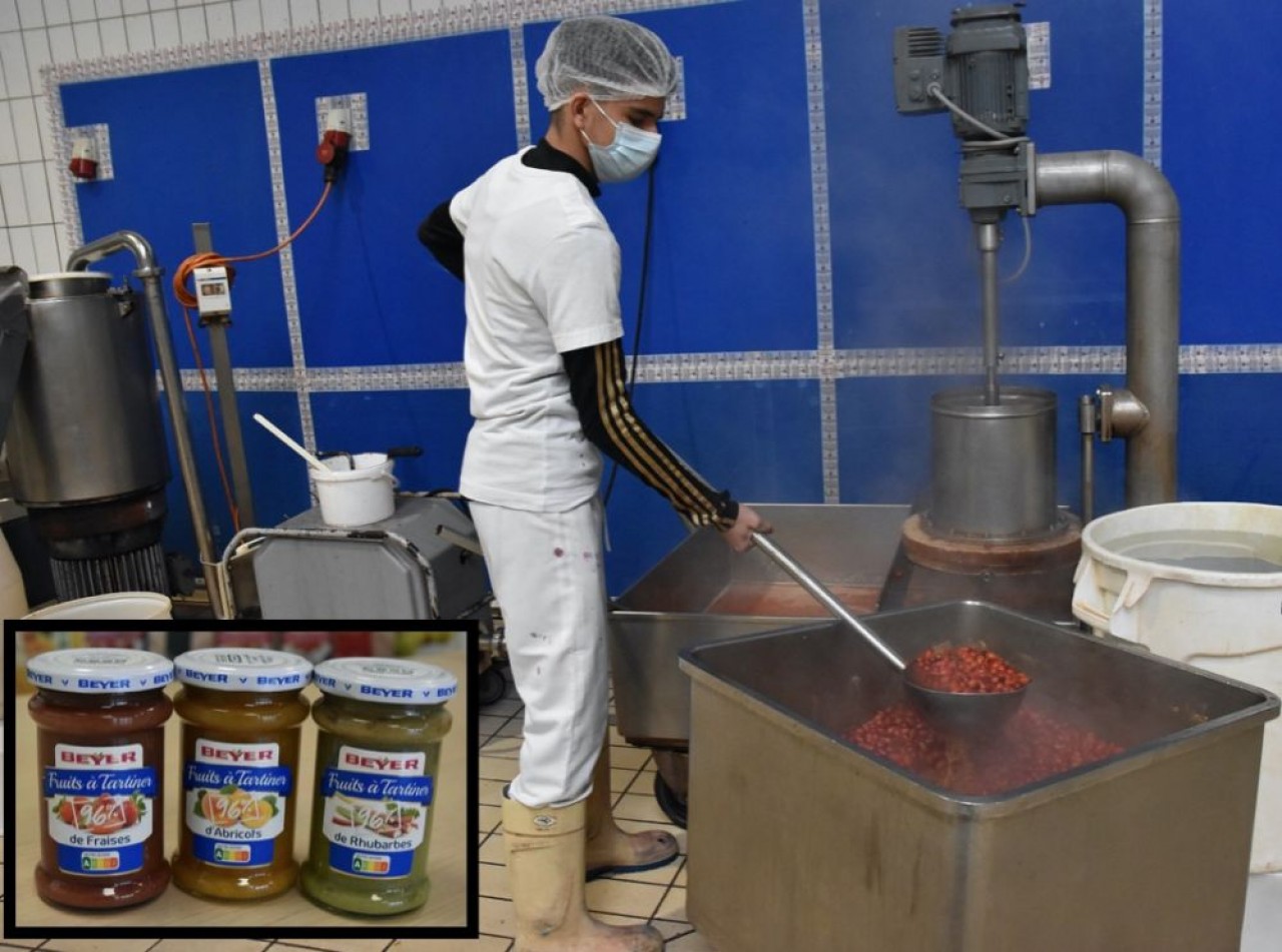L’Alsacien Beyer fabrique principalement des confitures, et depuis le mois dernier des fruits à tartiner (en vignette), une préparation avec un édulcorant sans influence sur la glycémie. © Julie Giorgi