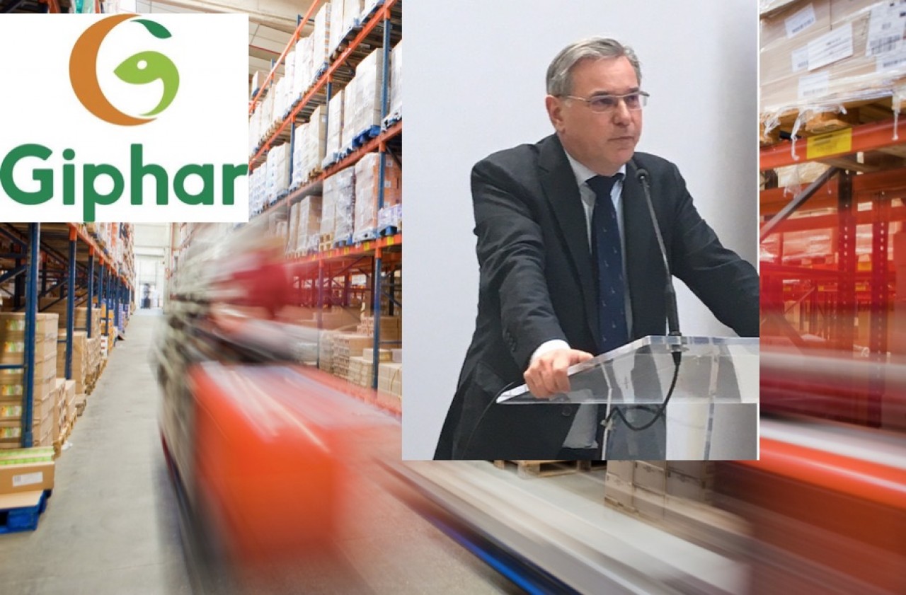 Philippe Becht, président du directoire du groupement de pharmaciens Giphar a annoncé hier 9 février à Dijon, l'implantation d'une plateforme logistique pour l'Est de la France. Photo montage © Traces Ecrites