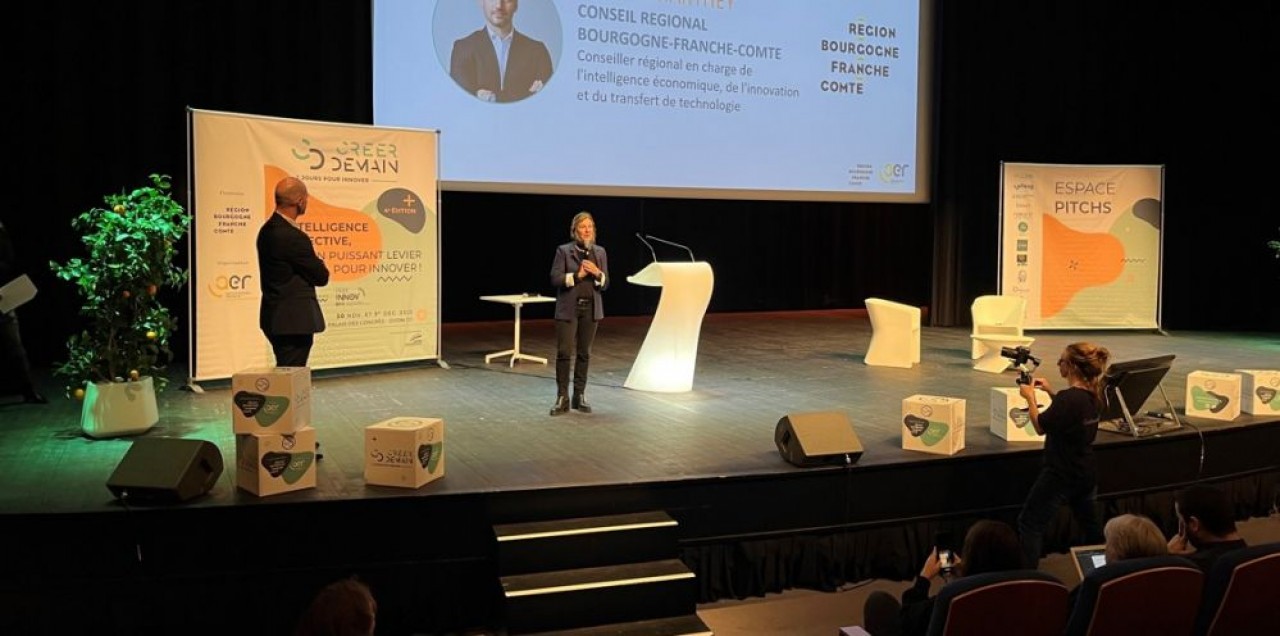 À l’initiative de l’Agence économique régionale, le salon Créer demain a réuni, pendant deux jours au palais des congrès de Dijon, les acteurs de l’entrepreneuriat et de l’innovation. © Marie Vollot