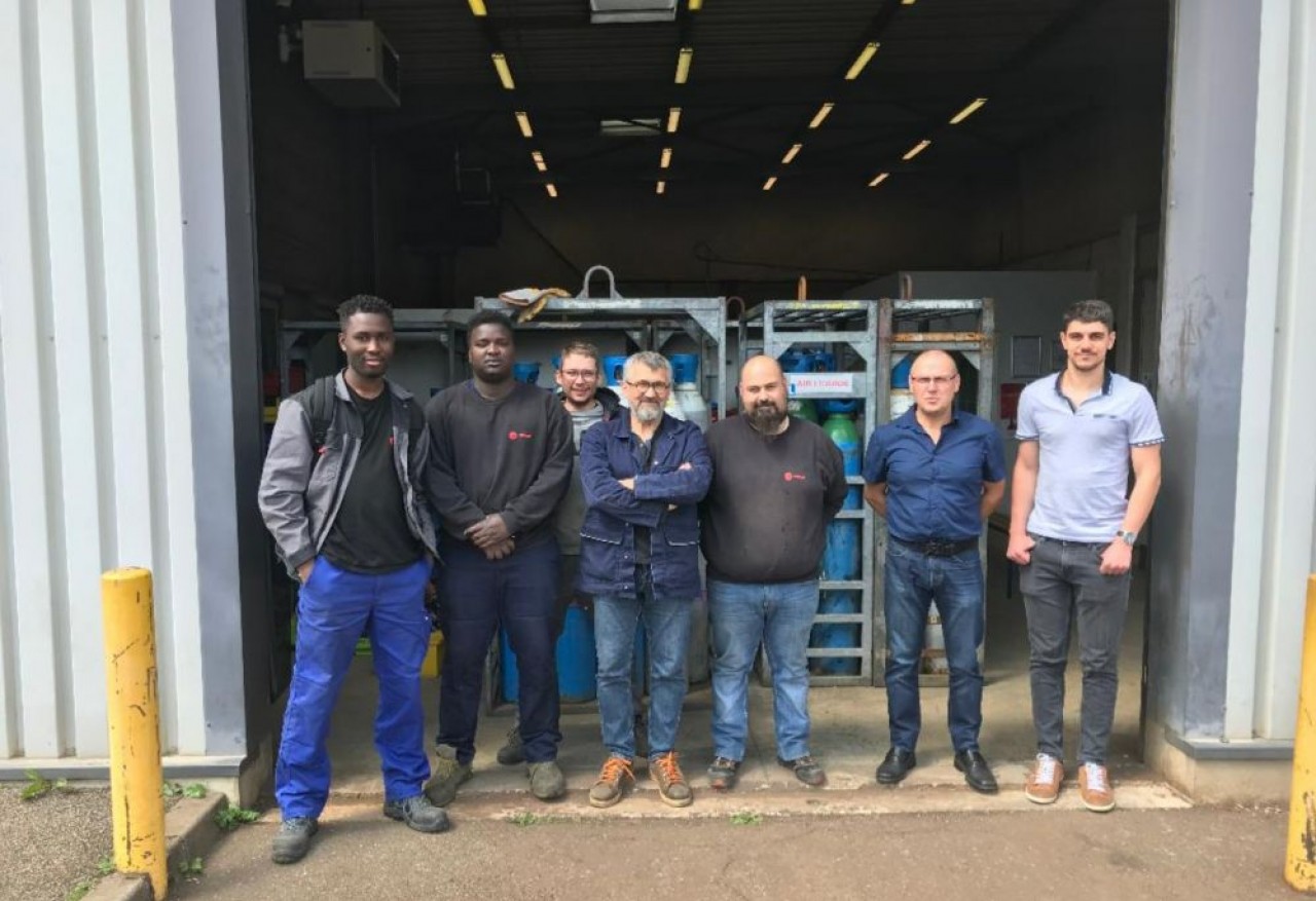 Sept stagiaires ont validé une qualification de soudeur-industriel en vue de rejoindre le site vosgien du groupe Trane. © GEIQ Indus Interpro Lorraine