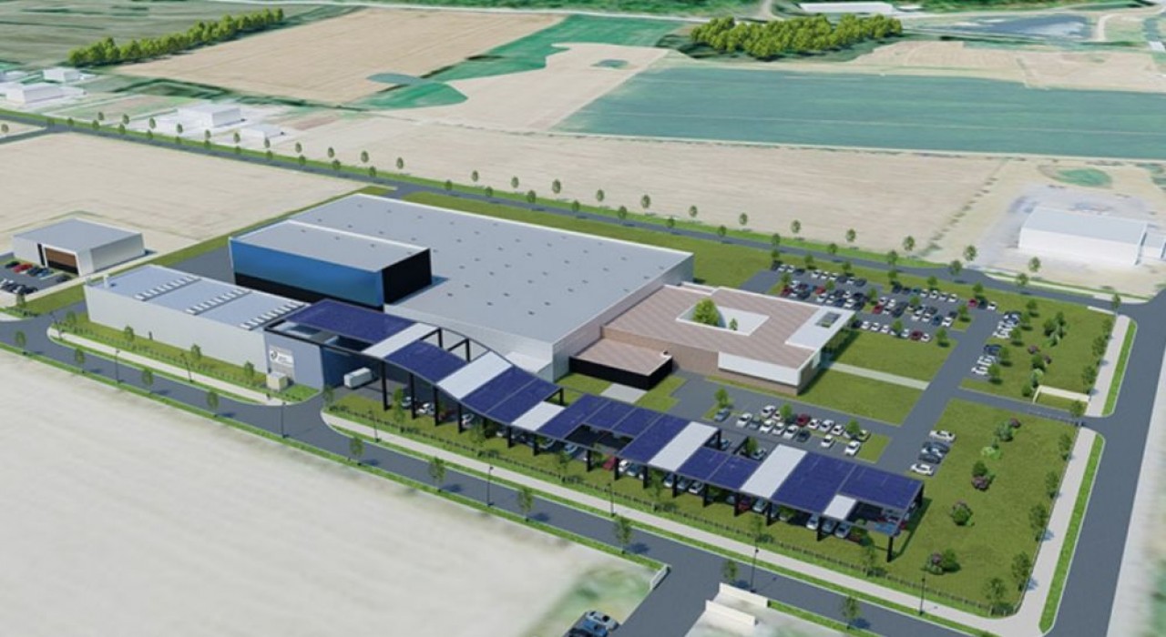 Esquisse de la future usine de John Cockerill qui fabriquera des cellules d’électrolyseurs à Aspach-Michelbach (Haut-Rhin).