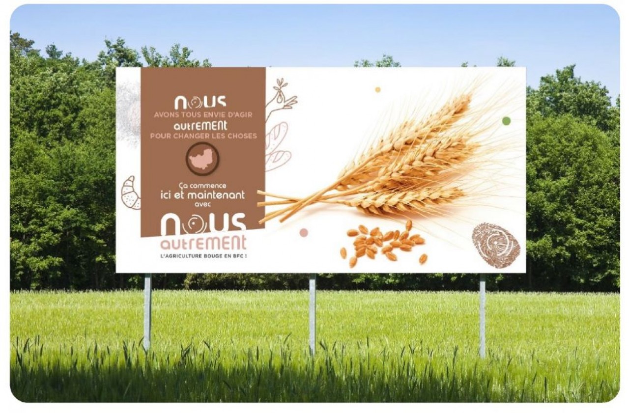 La marque Nous Autrement des coopératives agricoles de Bourgogne-Franche-Comté s'affichera aussi sur les lieux de production, dans les champs.
