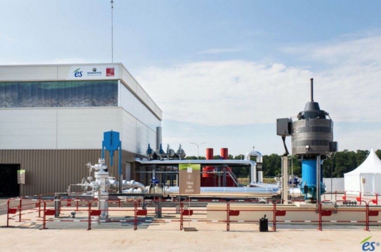 La centrale du groupe ES à Rittershoffen (Bas-Rhin) qui alimente déjà l'usine Roquette en chaleur est pressentie pour produire 10.000 tonnes de carbonate de lithium en 2030. © Groupe ES