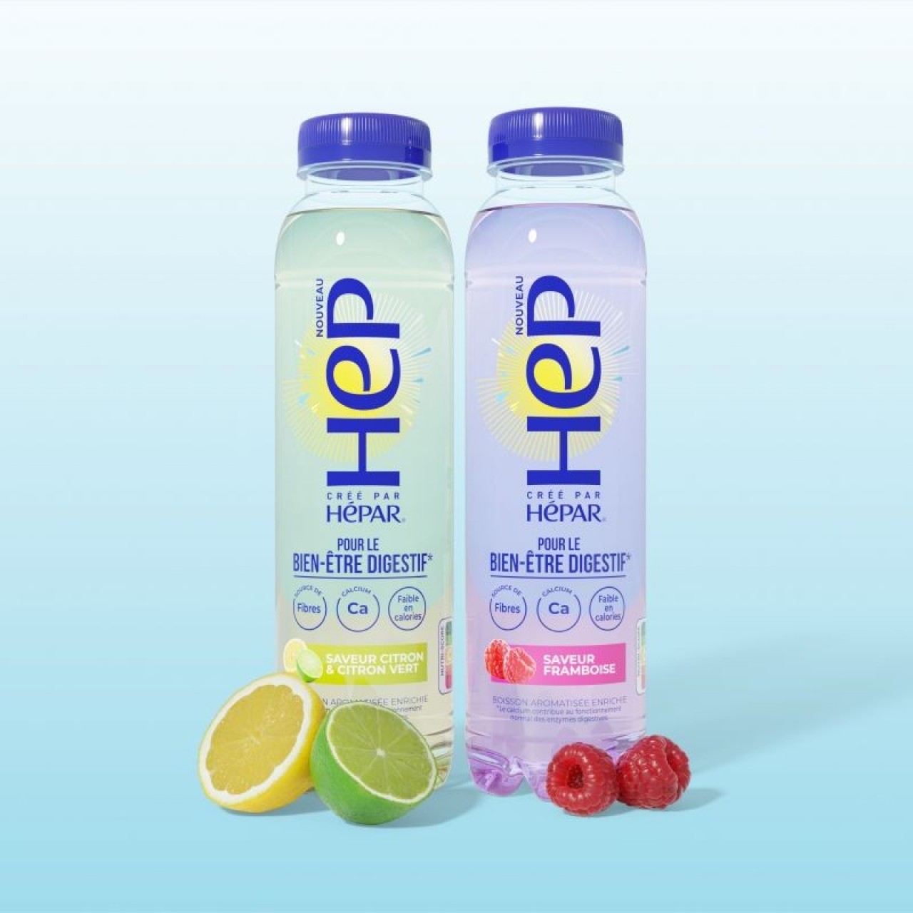 Baptisée HEP, la nouvelle eau du géant Nestlé Waters réputée améliorer le transit intestinal se positionne sur le segment en forte croissance des boissons premium saines. © Nestlé Waters