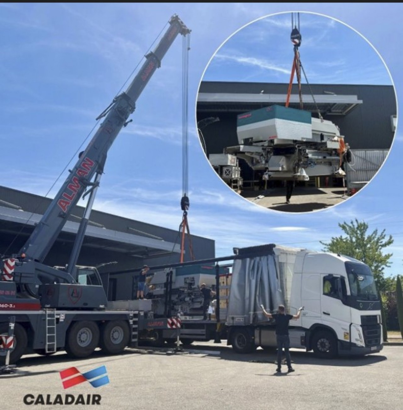 La nouvelle machine est arrivée de façon spectaculaire l'été dernier dans les ateliers de Caladair Zehnder à Mâcon (Saône-et-Loire).