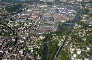 Vue aérienne du site PSA de Sochaux.